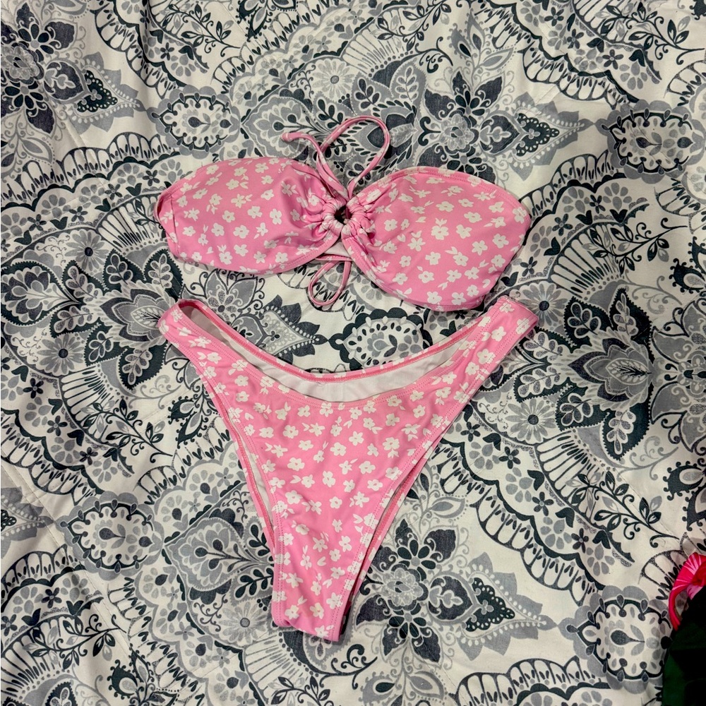 SHEIN Pink Floral Bikini Set